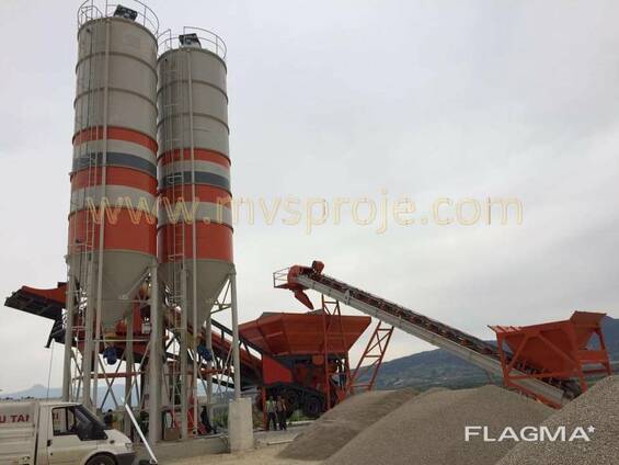 MVS 100M 100m3/hour Mobile Concrete Batching Plant