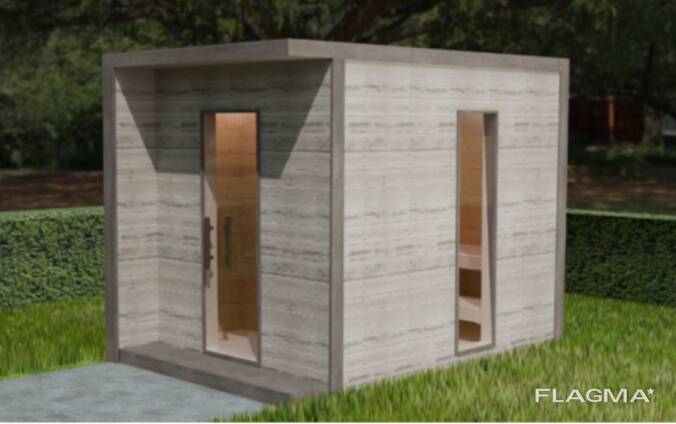 Outdoor Sauna “Elegance Type” — Model E 3/2K (insulated) 2.06 × 4.00 m Promo price –16%